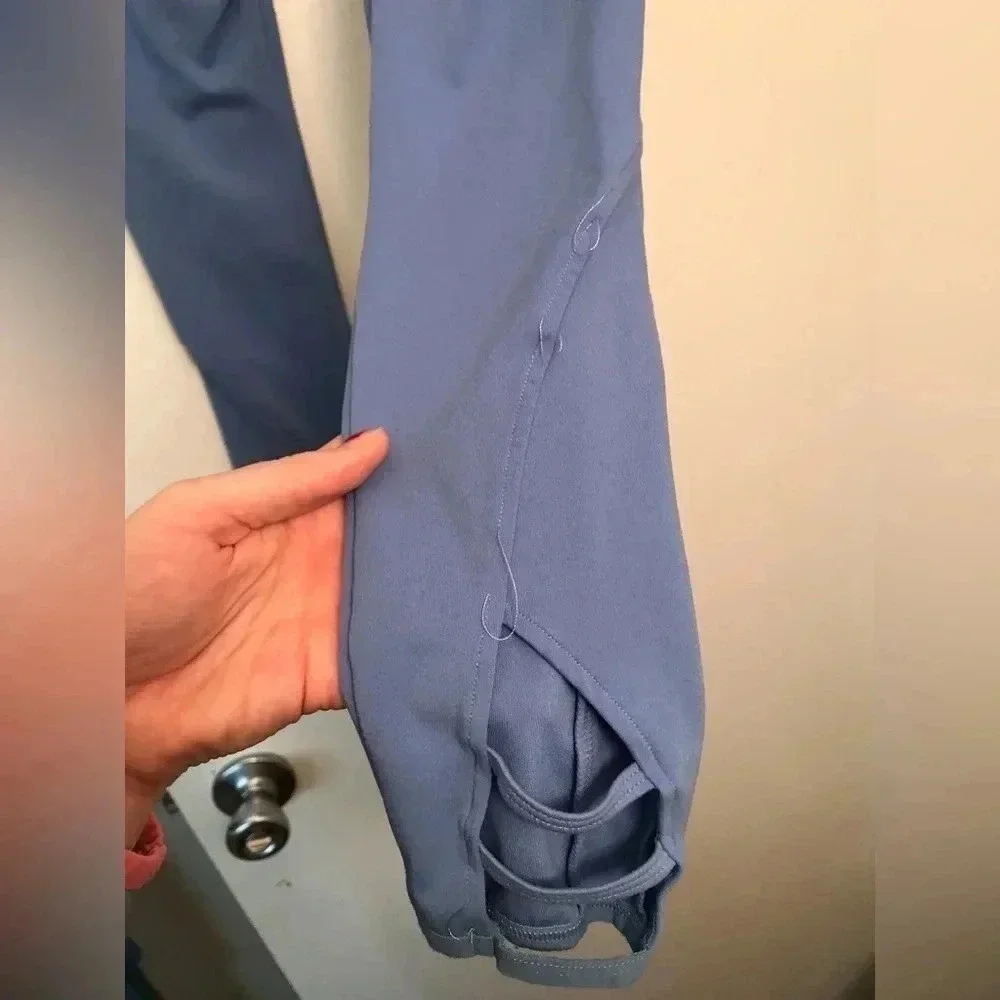 Super Stretchy Gymshark Blue Poise Leggings Size Medium With Pockets
